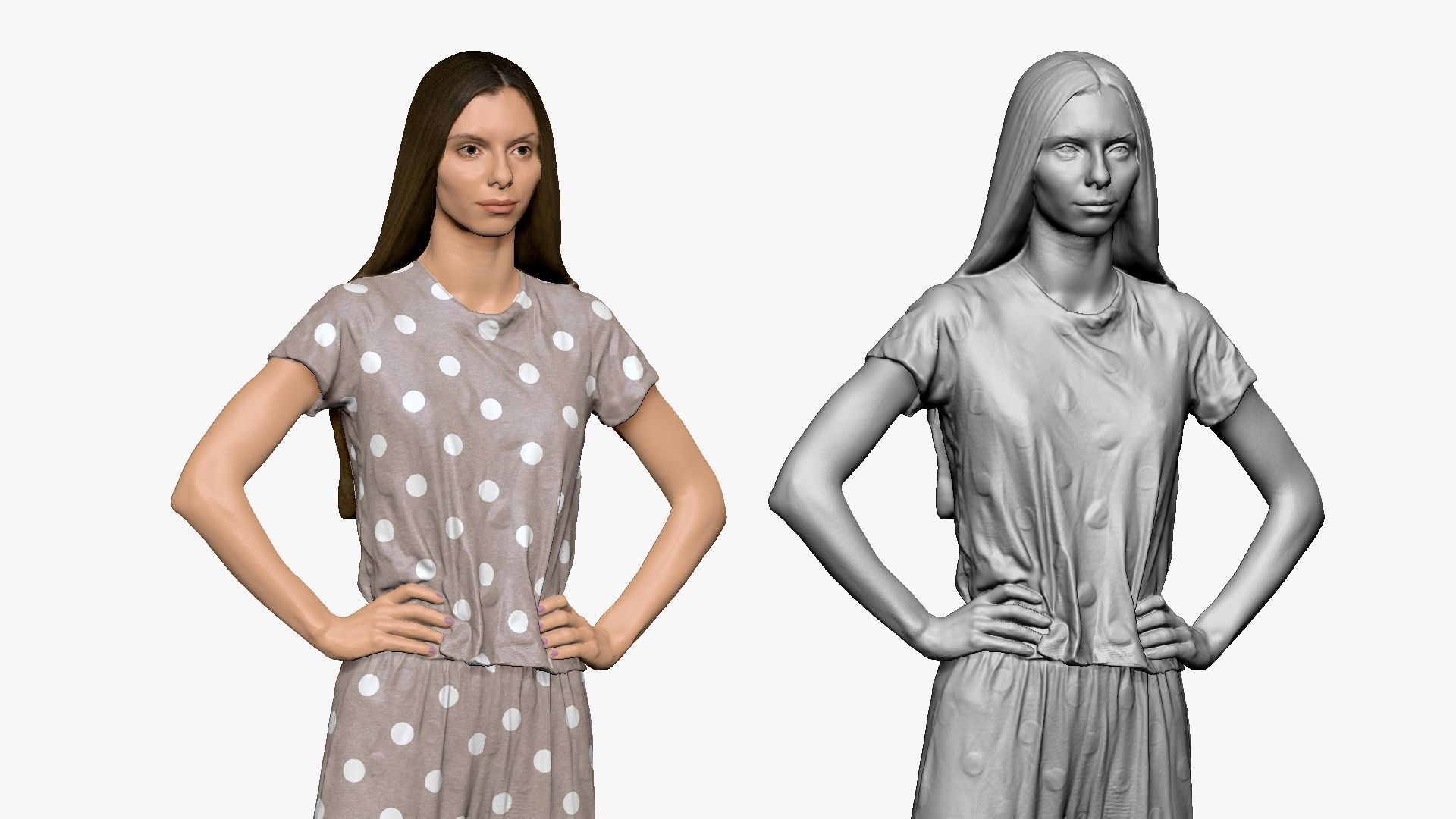 001140 woman in pijama with dots 3D model_5
