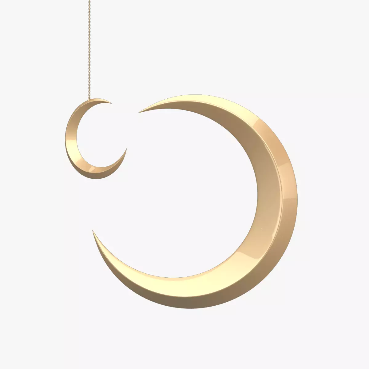 Crescent gold ring 3D model