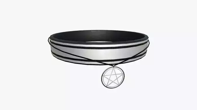 Gothic Collar D10 Bright Steel - Character Fashion Design Low-poly 3D model