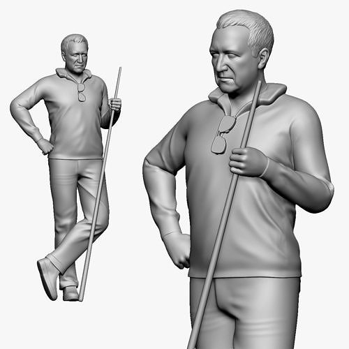 001142 billiard player 3d print ready 3D print model