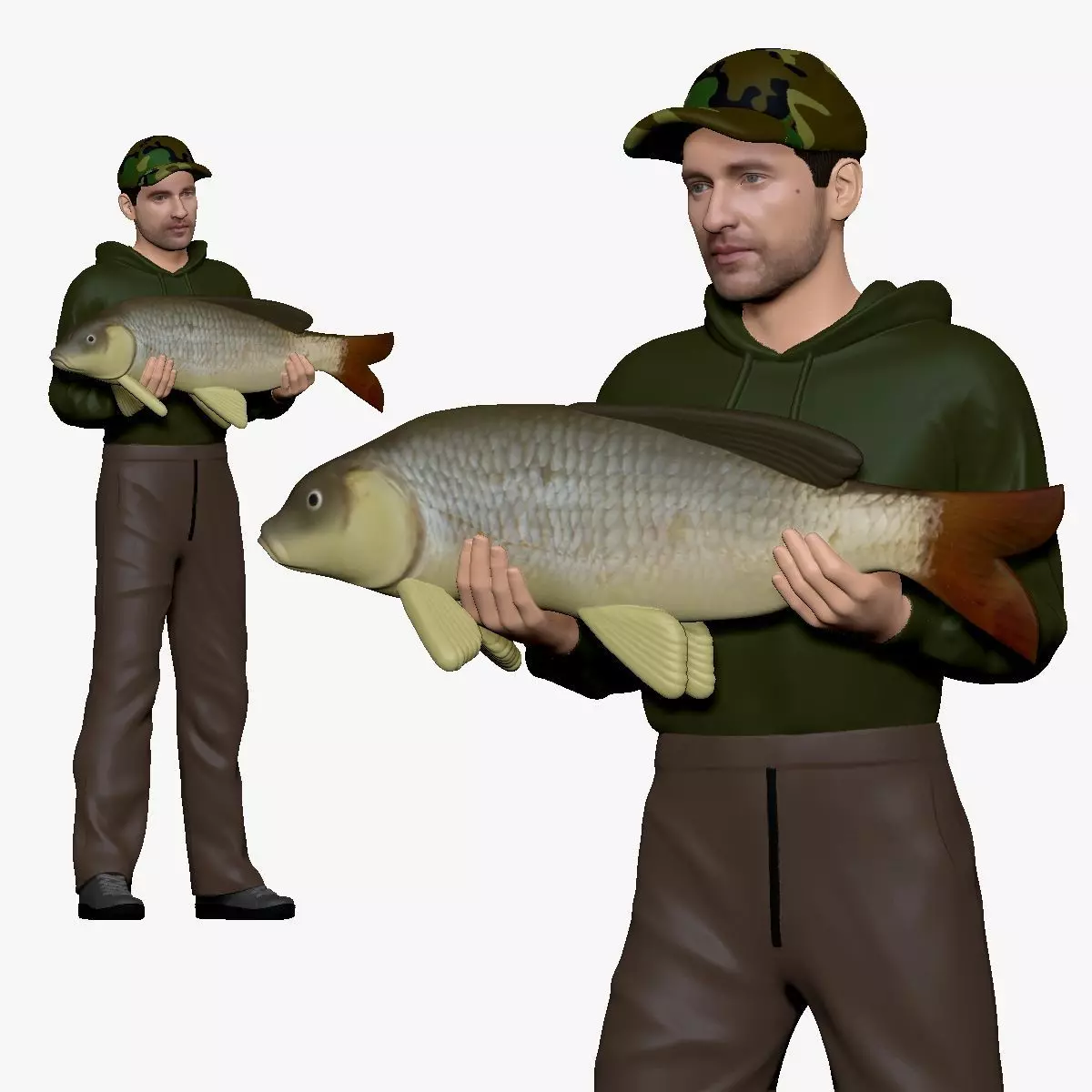 001145 fish hunter with loot 3D model_0