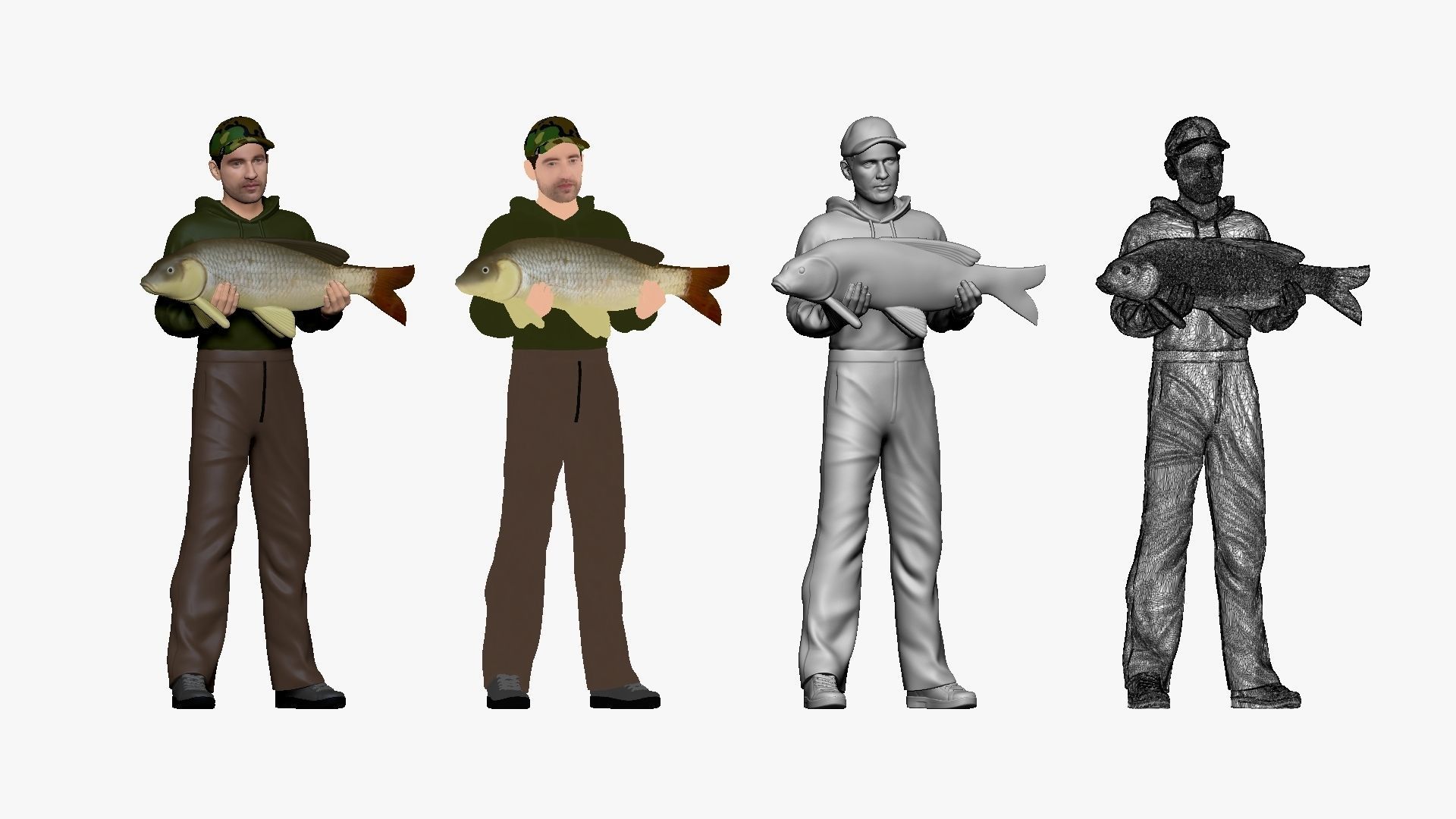 001145 fish hunter with loot 3D model_1