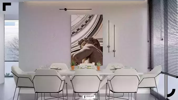 Dining Room Plus Bathroom FGM 3D model