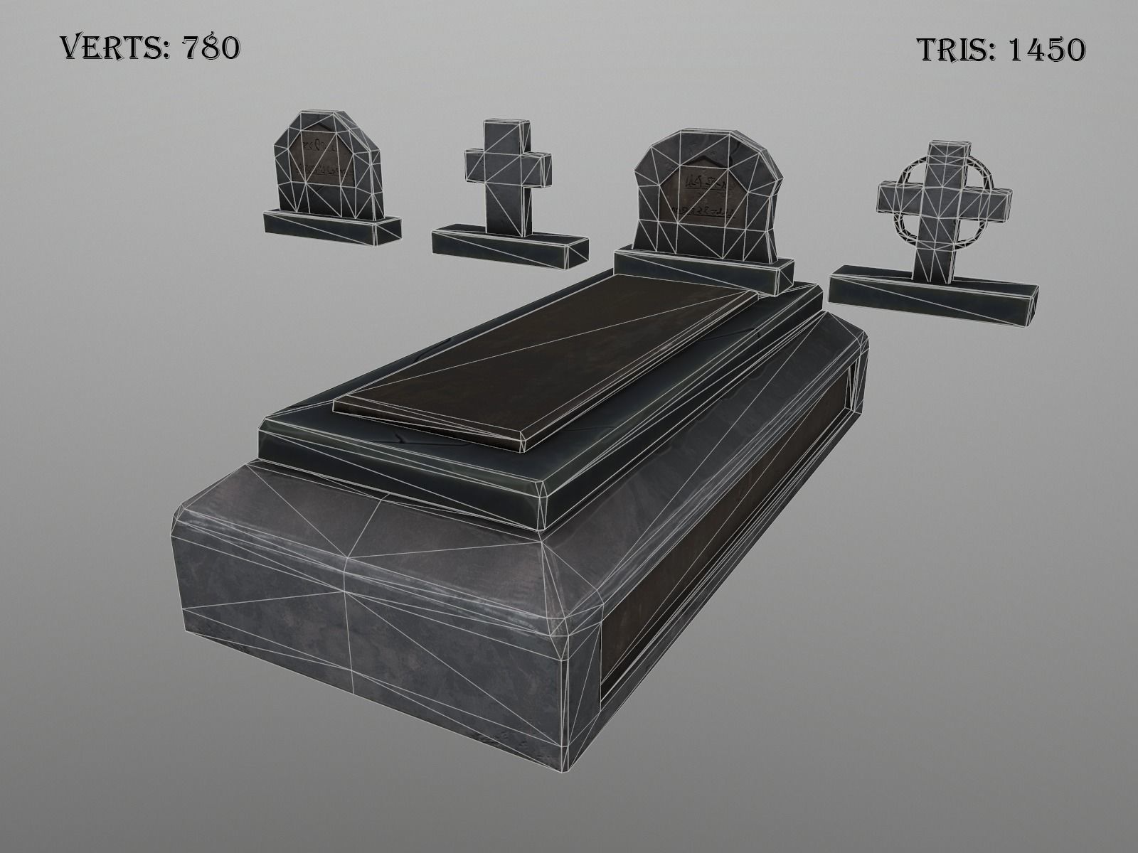 OLD CEMETERY ASSET PACK Low-poly 3D model_84