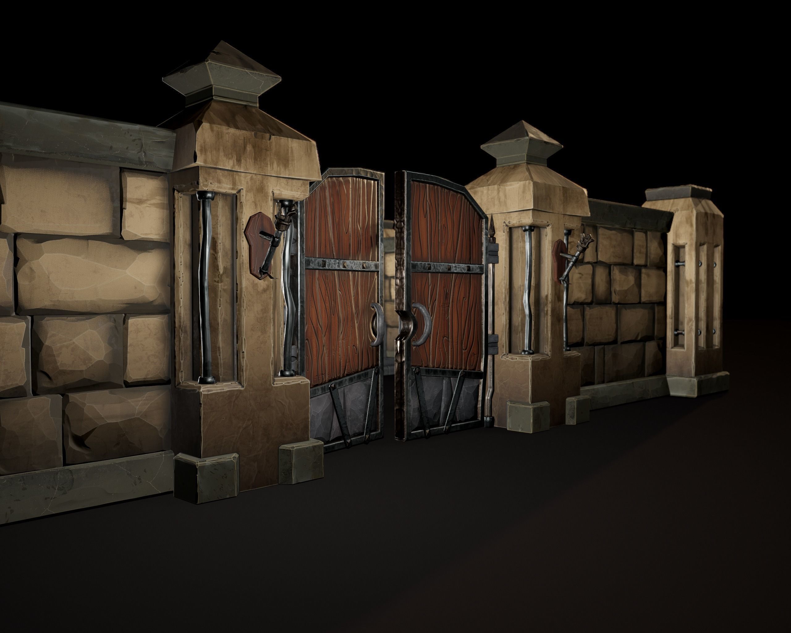 OLD CEMETERY ASSET PACK Low-poly 3D model_1