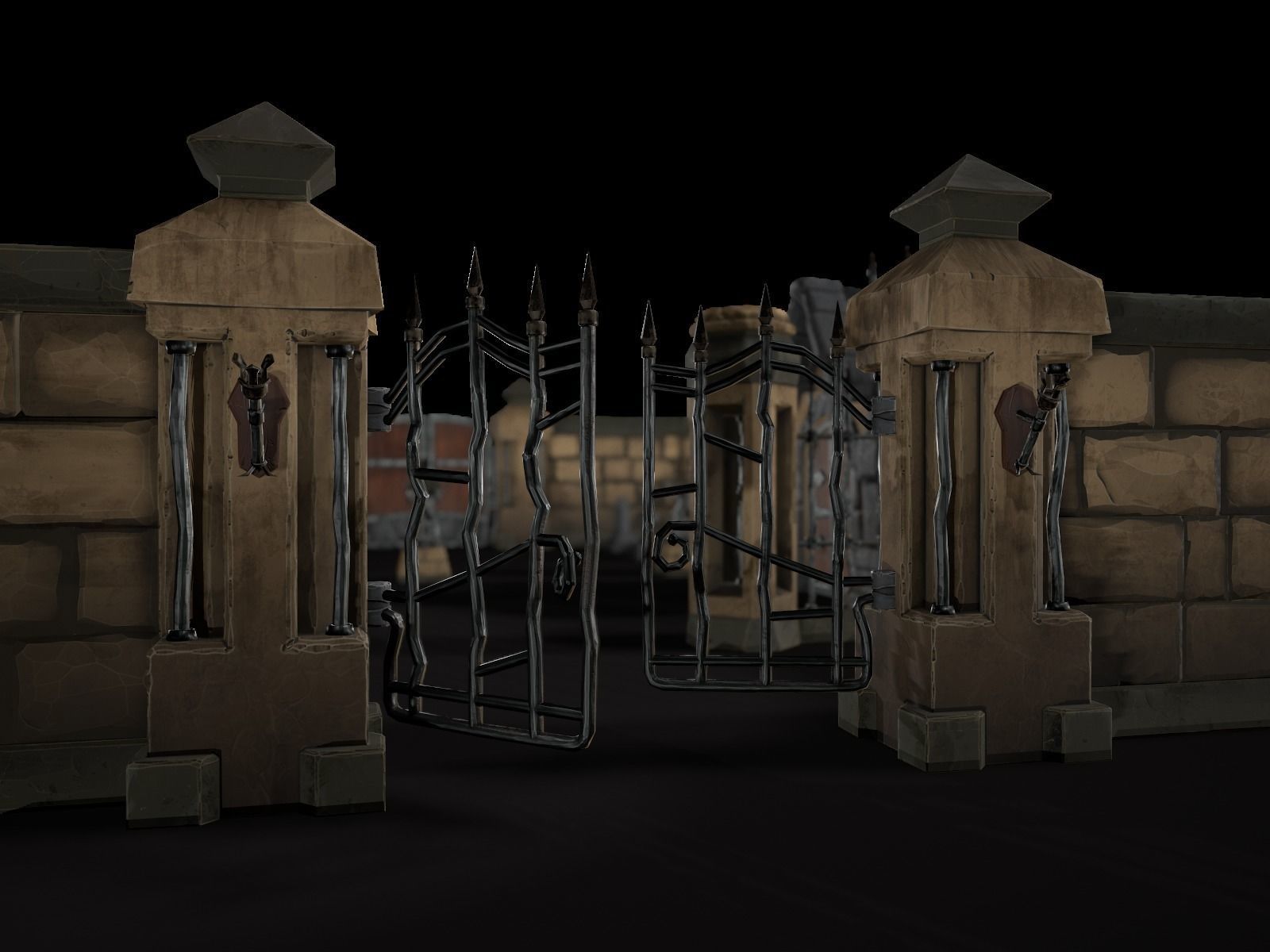 OLD CEMETERY ASSET PACK Low-poly 3D model_5