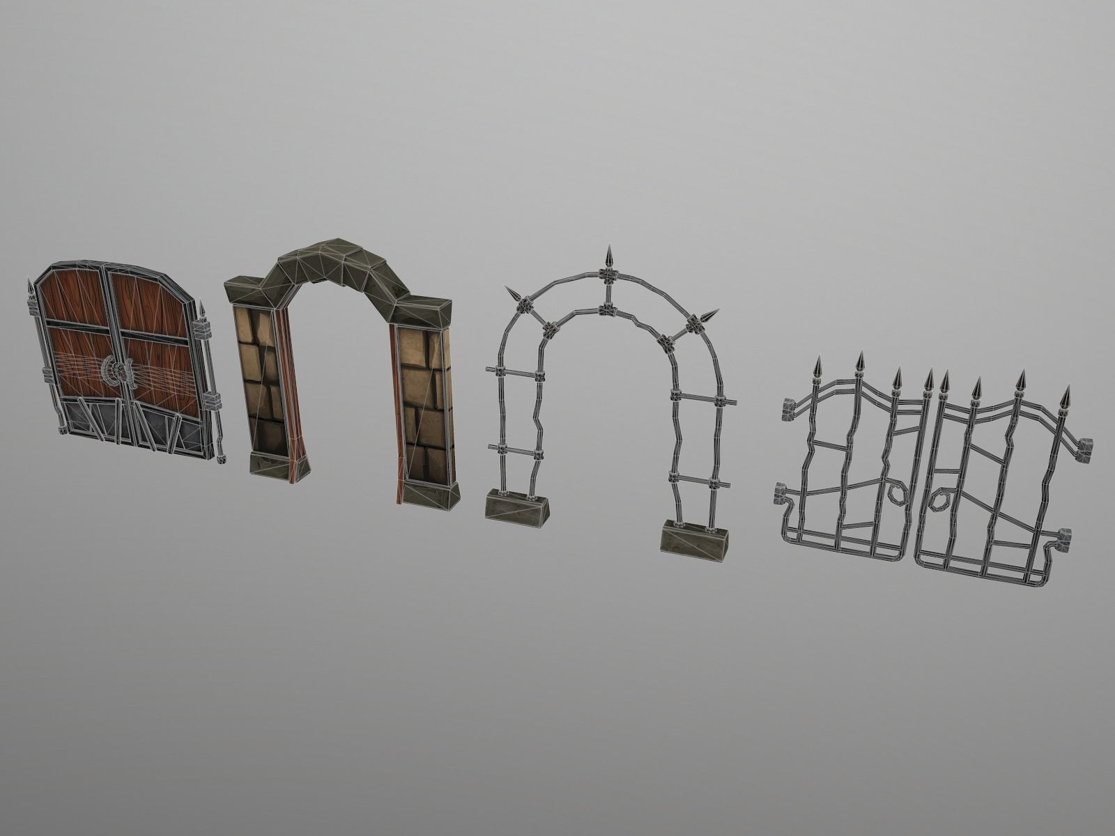 OLD CEMETERY ASSET PACK Low-poly 3D model_86