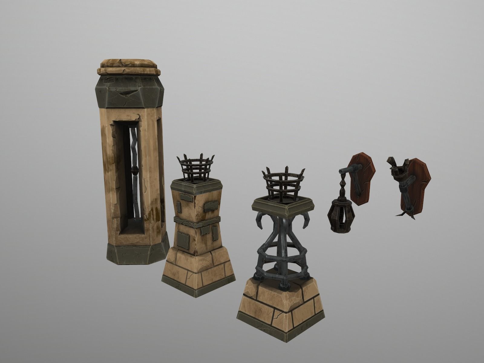 OLD CEMETERY ASSET PACK Low-poly 3D model_8