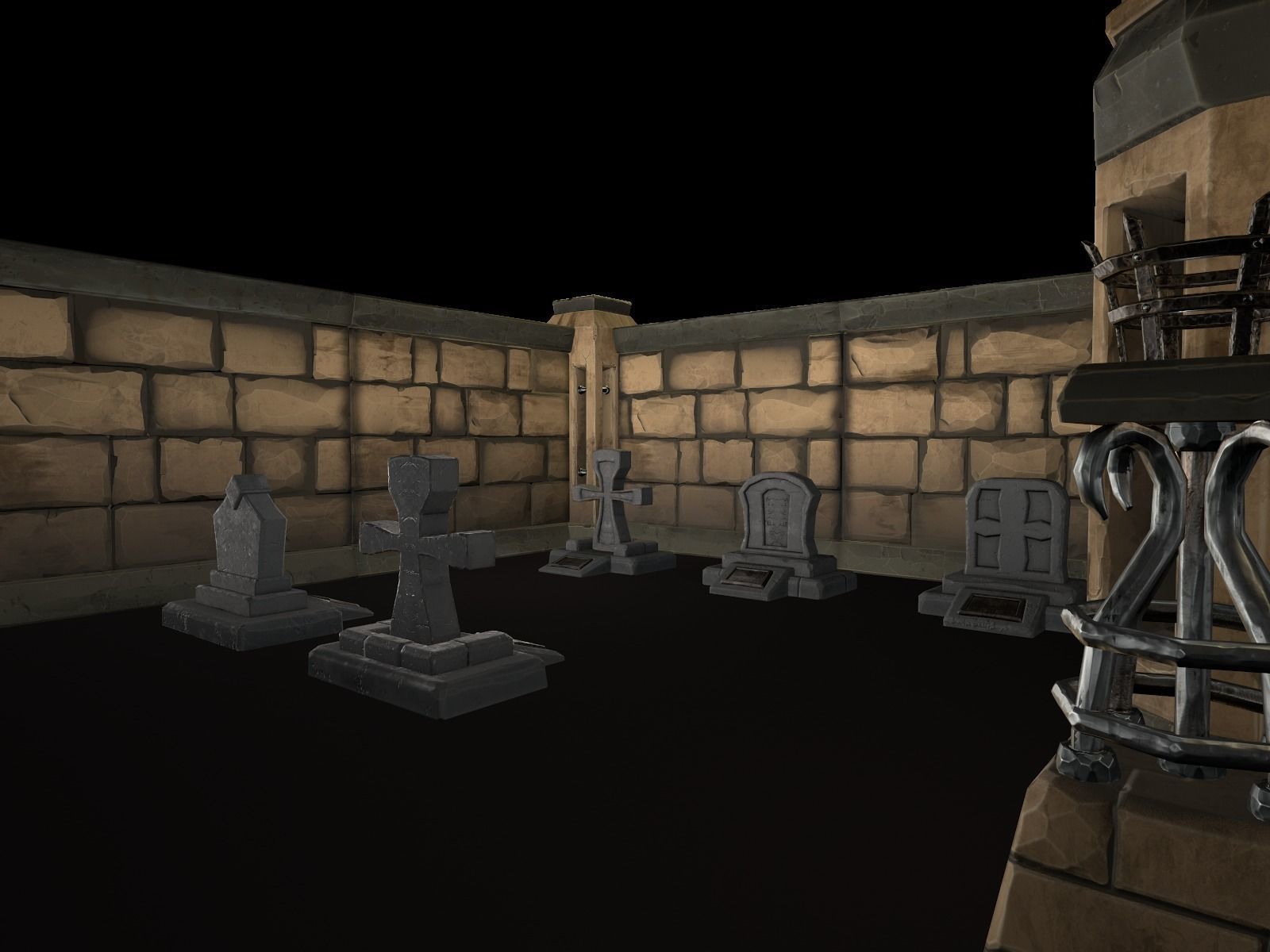 OLD CEMETERY ASSET PACK Low-poly 3D model_4