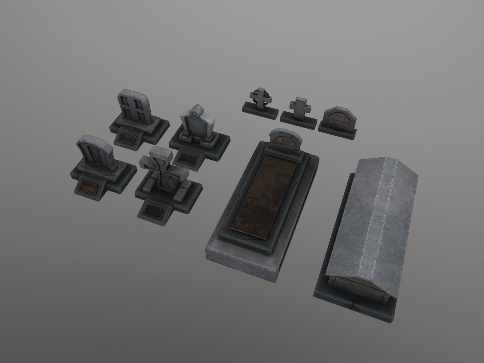 OLD CEMETERY ASSET PACK Low-poly 3D model_64