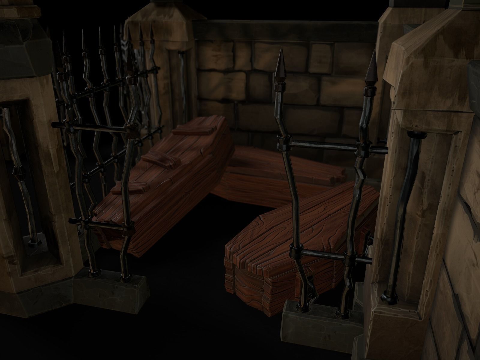 OLD CEMETERY ASSET PACK Low-poly 3D model_3