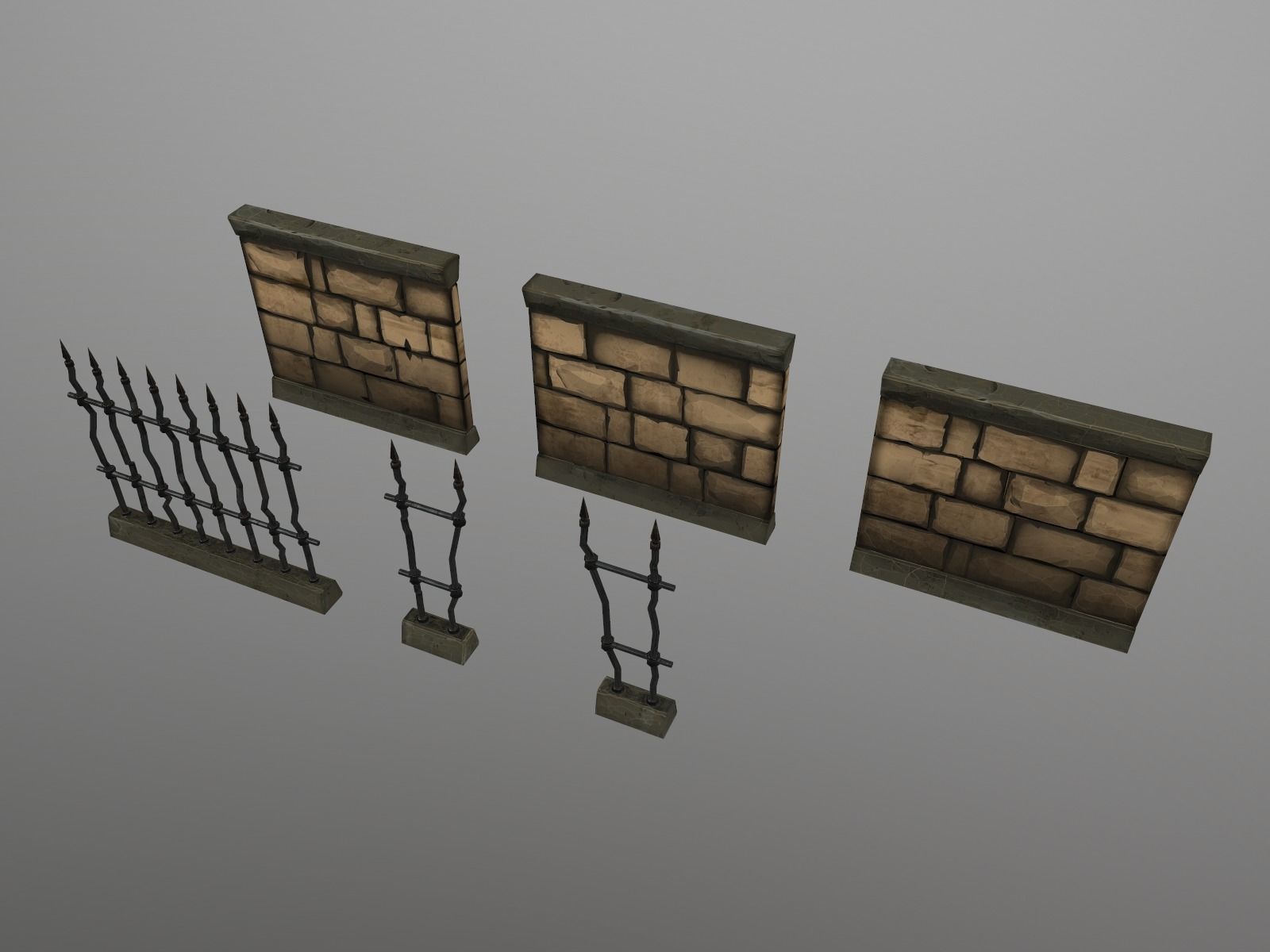 OLD CEMETERY ASSET PACK Low-poly 3D model_52