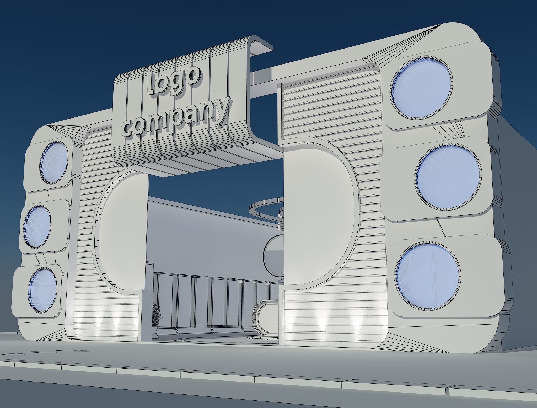  Exterior Design Tent Layout a67 3D model_3
