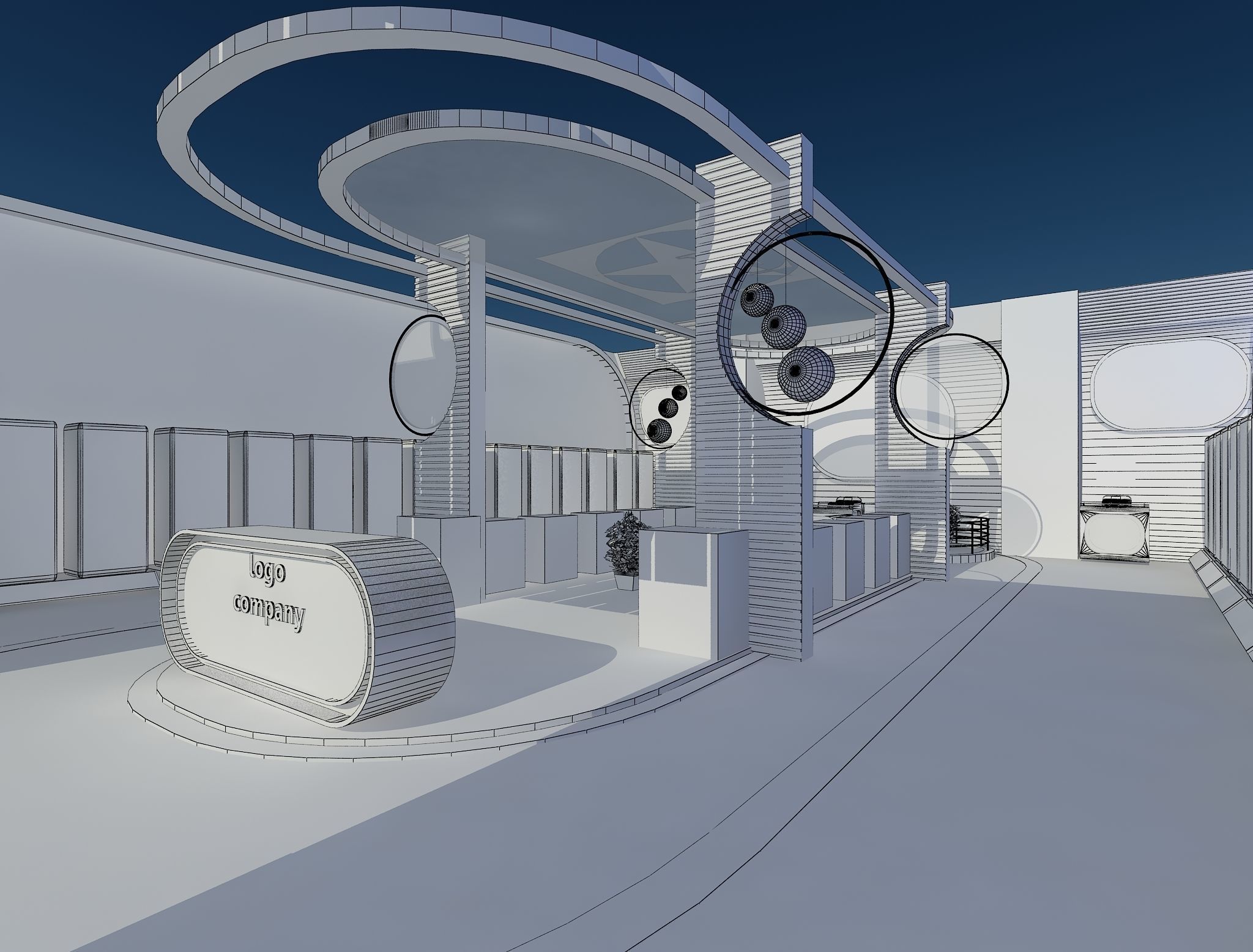  Exterior Design Tent Layout a67 3D model_15