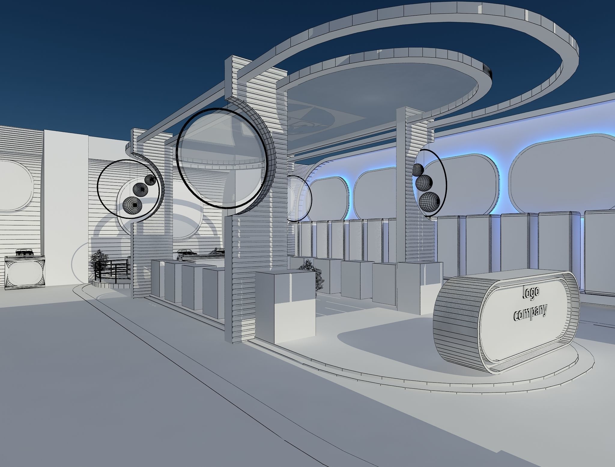  Exterior Design Tent Layout a67 3D model_13
