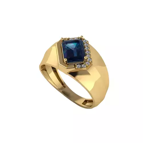 Women ring with stones for 3D printing gold and silver