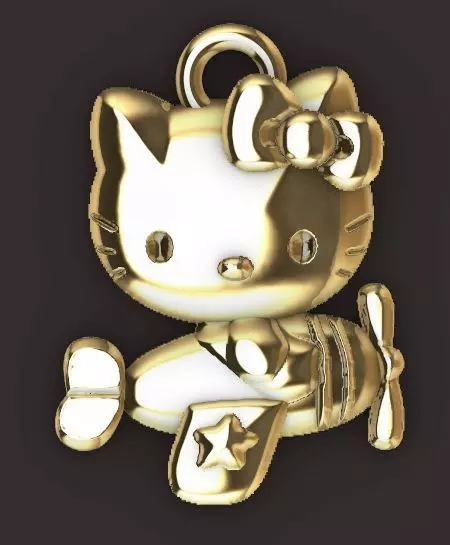 Hello Kitty Airplane Pendant 3D print model