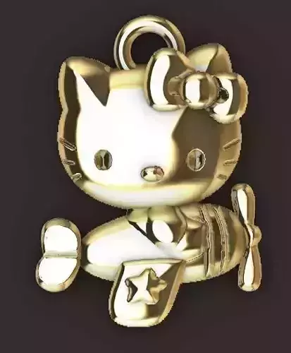 Hello Kitty Airplane Pendant 3D print model