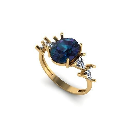 Women ring with stones for 3D printing gold and silver 3D print model