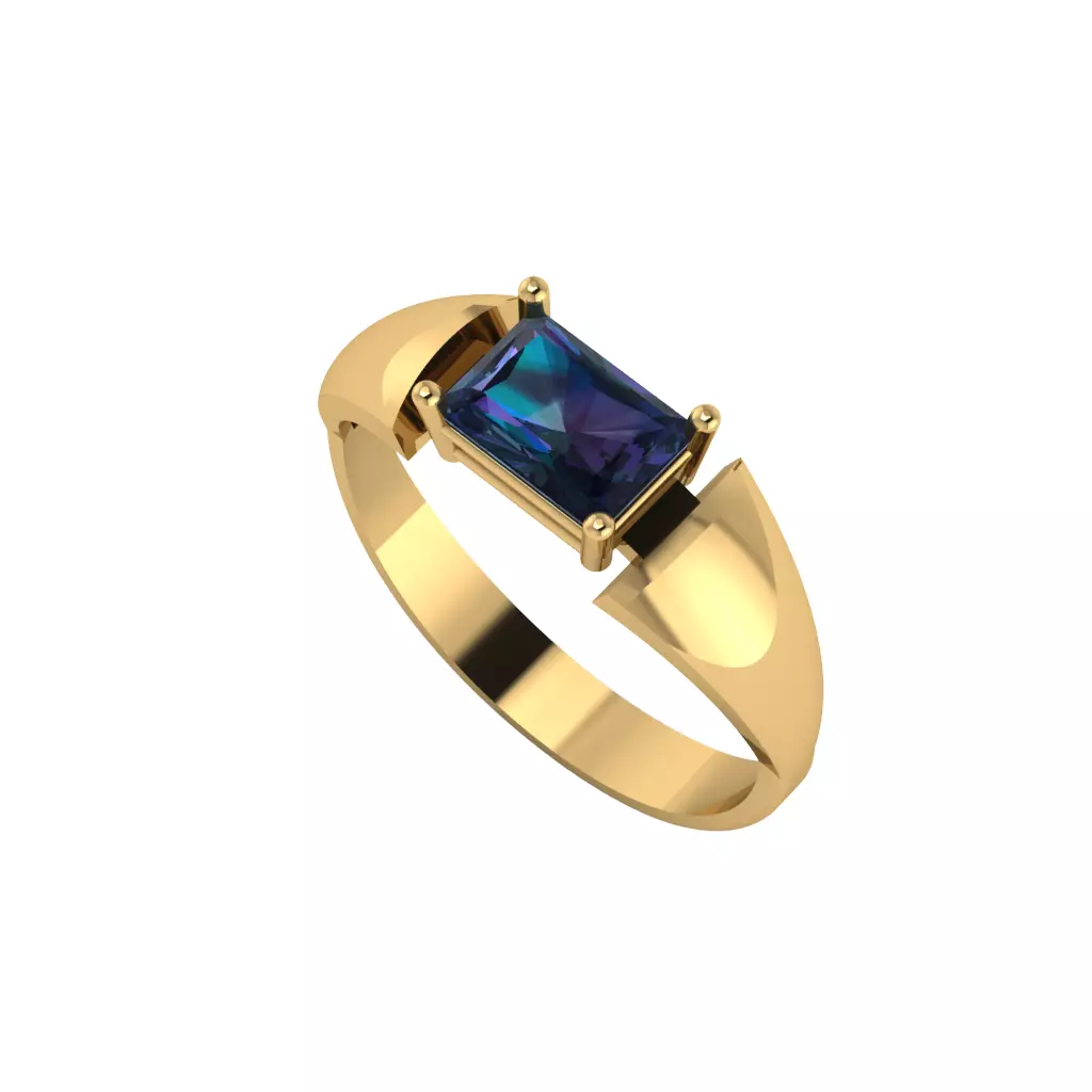 Women ring with stones for 3D printing gold and silver 3D print model_0