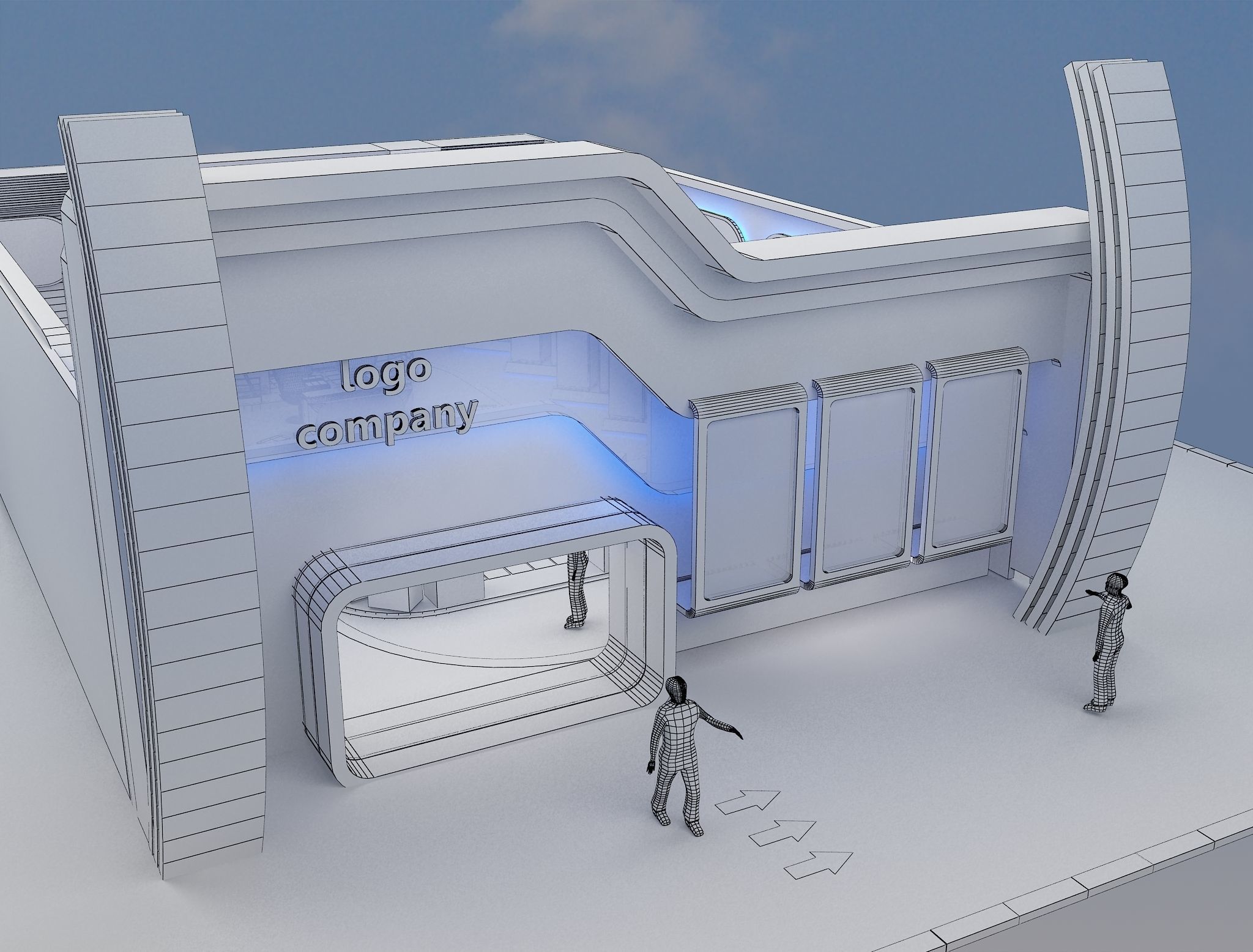 Exterior Design Tent Layout a68 3D model_5