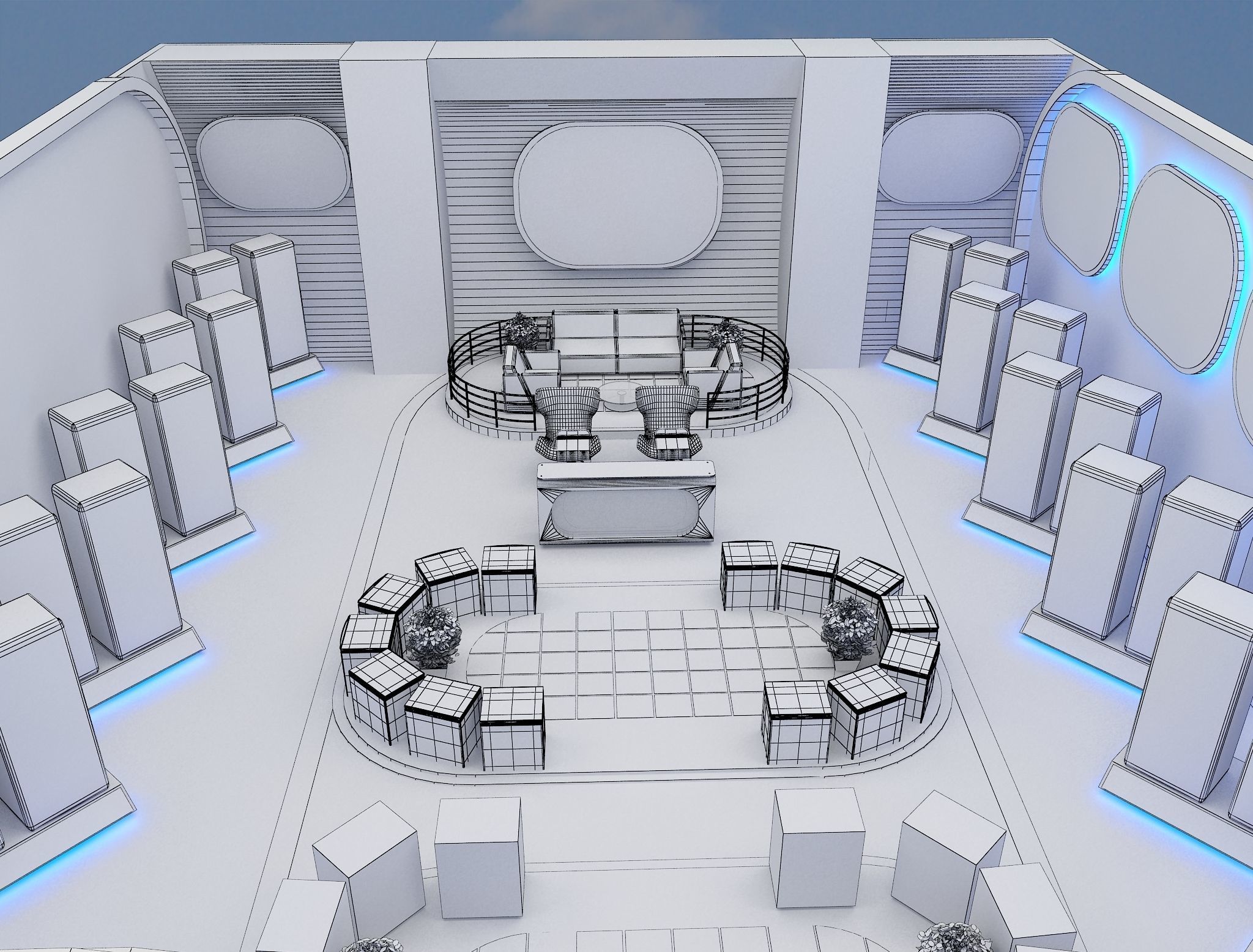 Exterior Design Tent Layout a68 3D model_17