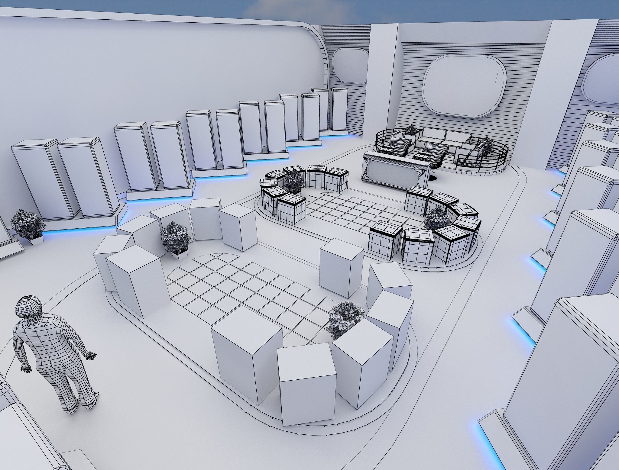 Exterior Design Tent Layout a68 3D model_7