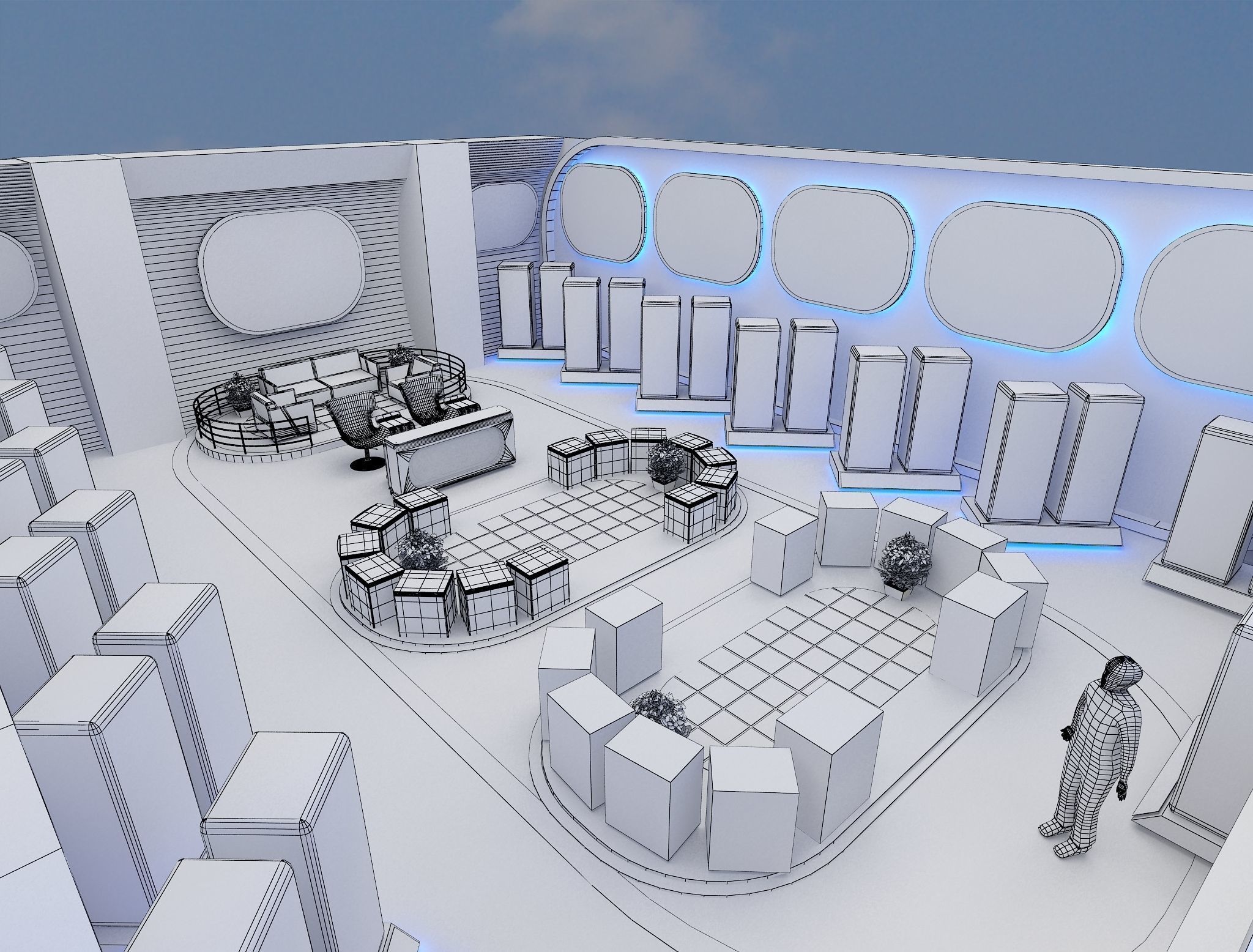 Exterior Design Tent Layout a68 3D model_9