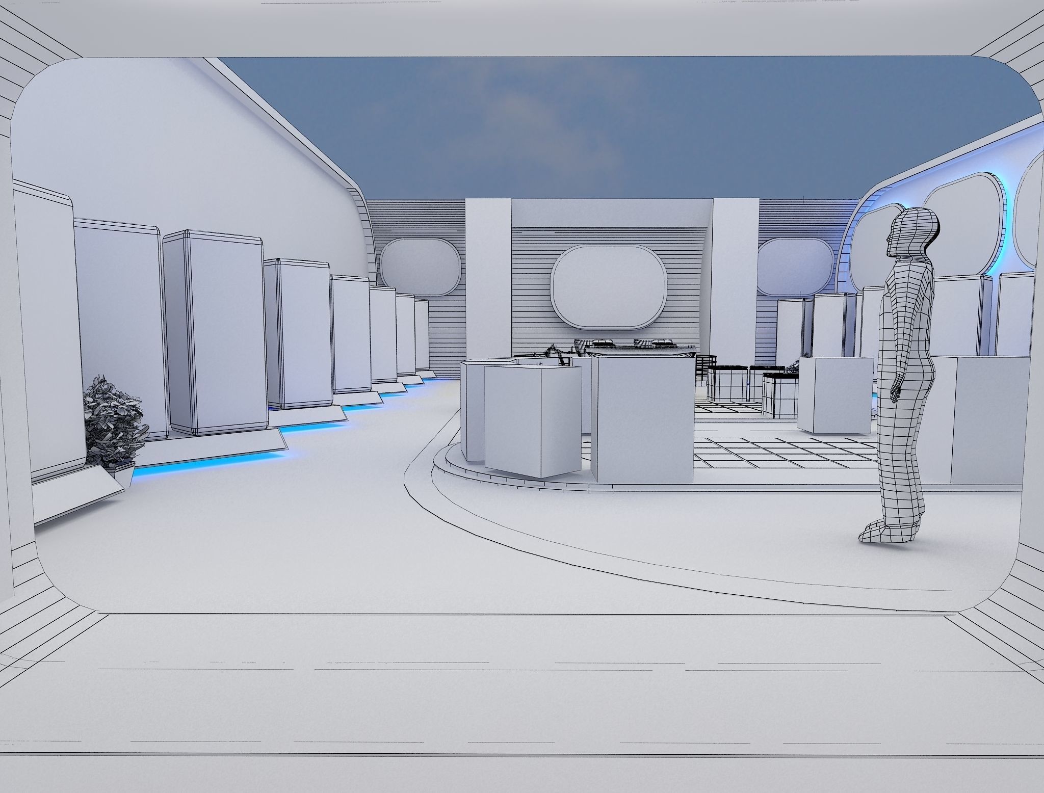 Exterior Design Tent Layout a68 3D model_11