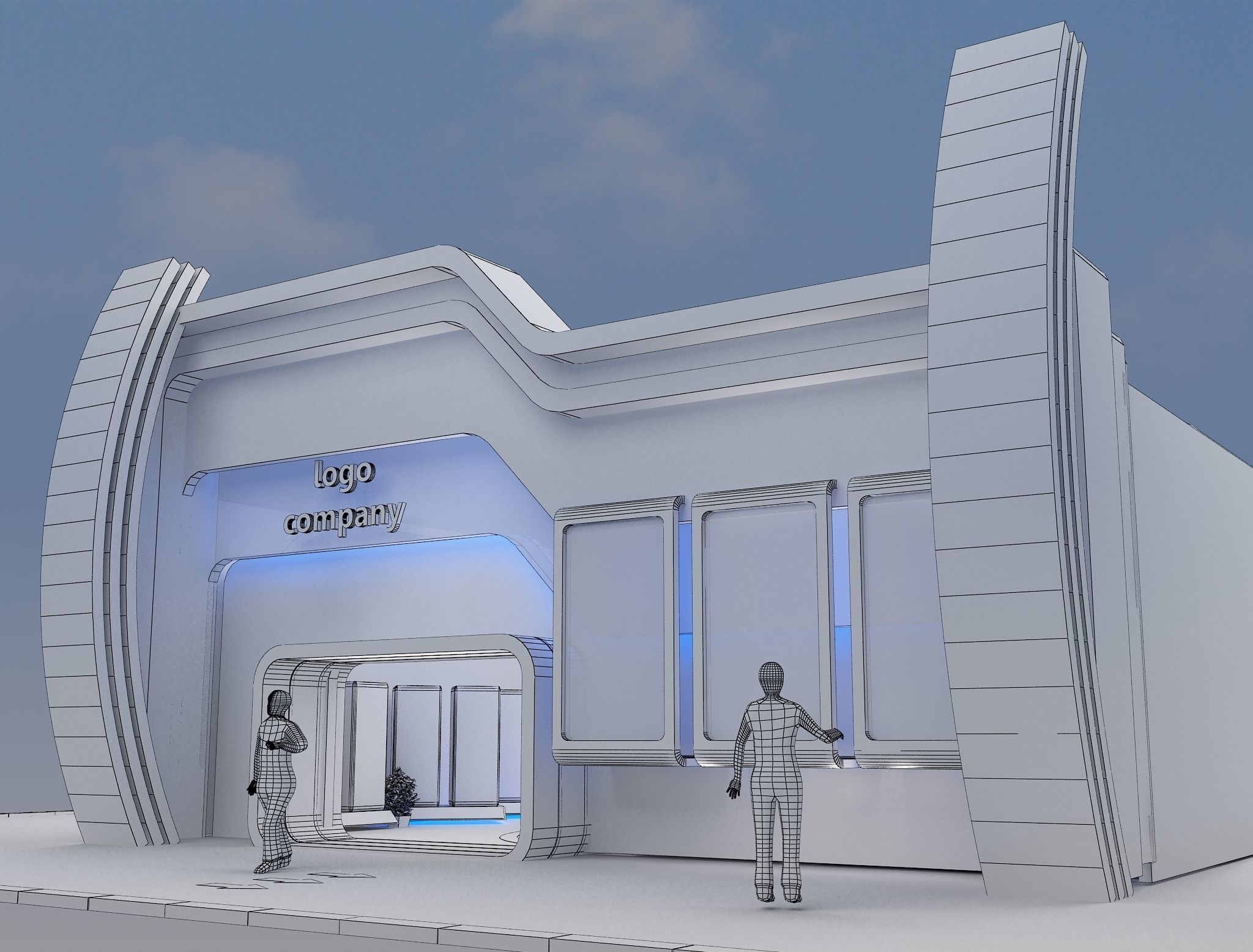 Exterior Design Tent Layout a68 3D model_1