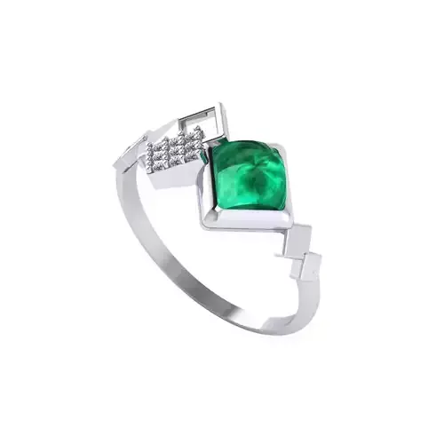 Women ring with stones for 3D printing gold and silver 3D print model