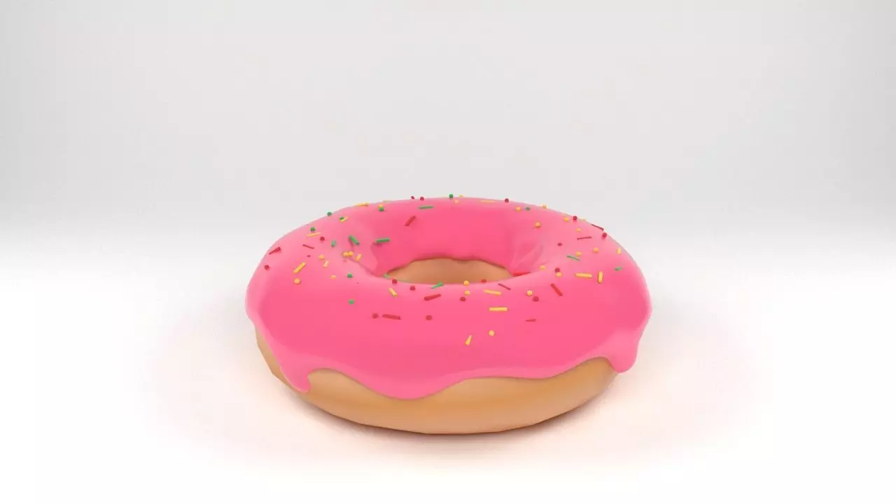 donut 3d model with sprinkles 3D model_0