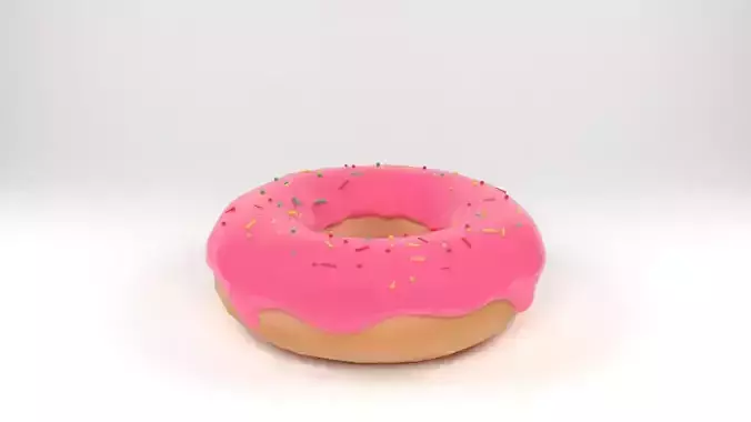 donut 3d model with sprinkles