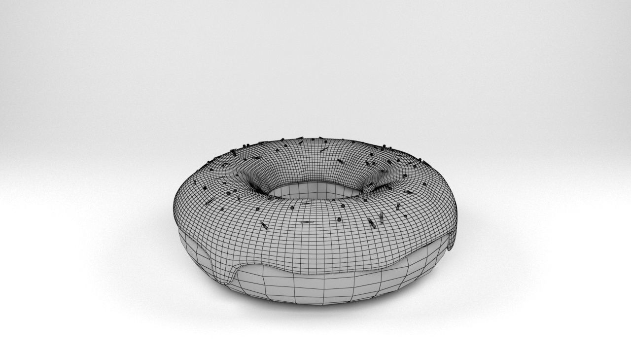 donut 3d model with sprinkles 3D model_2