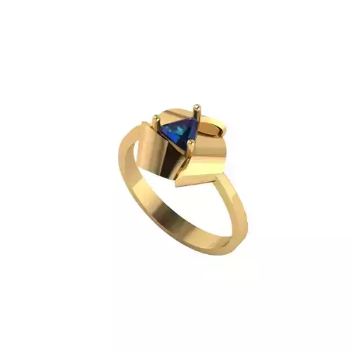 Women ring with stones for 3D printing gold and silver