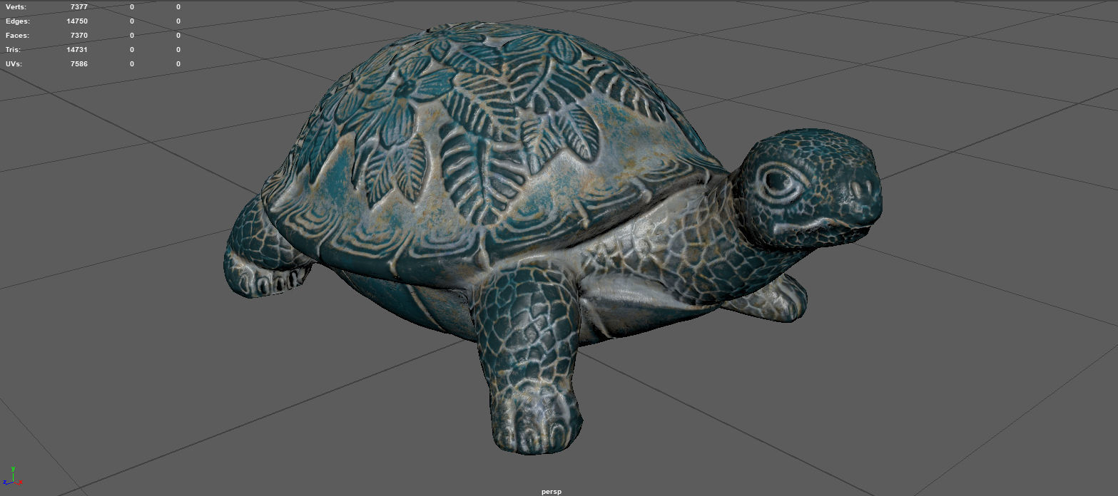 GARDEN TURTLE Low-poly 3D model_10