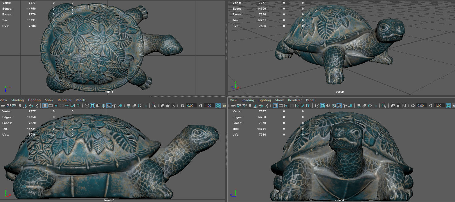 GARDEN TURTLE Low-poly 3D model_17