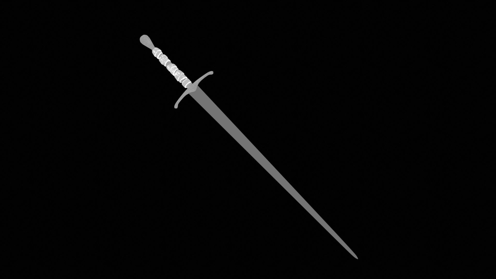 Long Sword with PBR material Game ready Low-poly 3D model_28