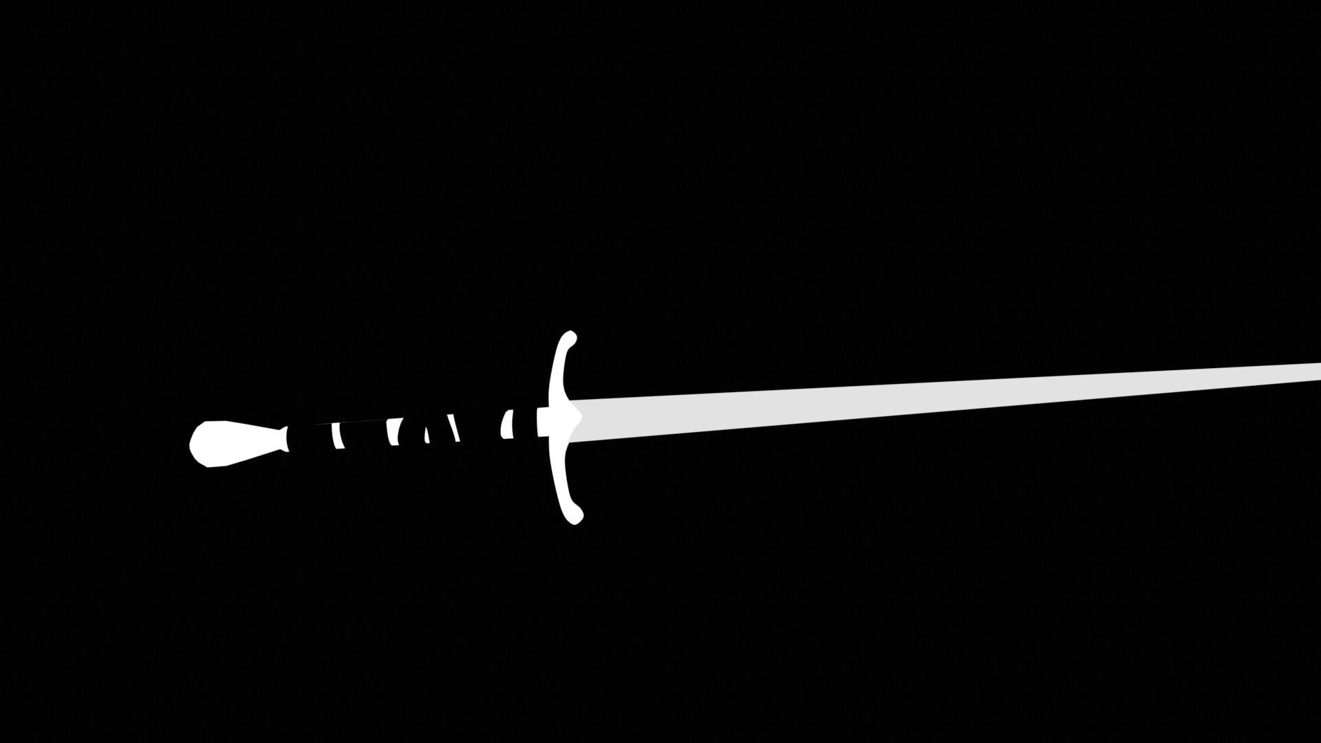 Long Sword with PBR material Game ready Low-poly 3D model_15