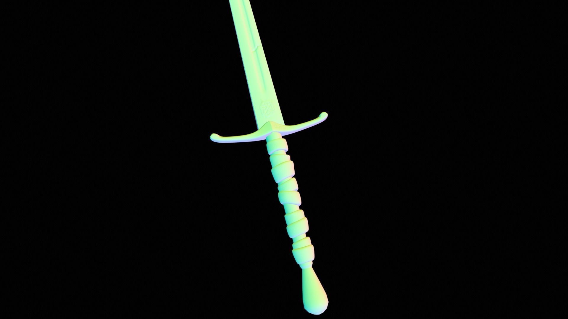 Long Sword with PBR material Game ready Low-poly 3D model_25