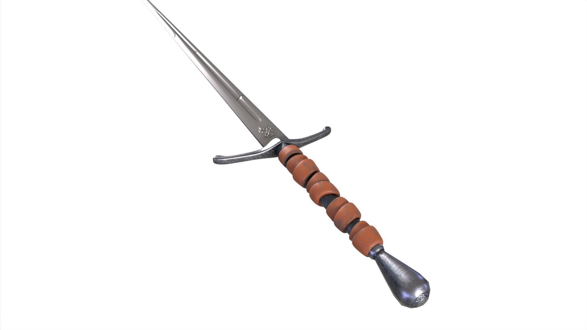 Long Sword with PBR material Game ready Low-poly 3D model_5