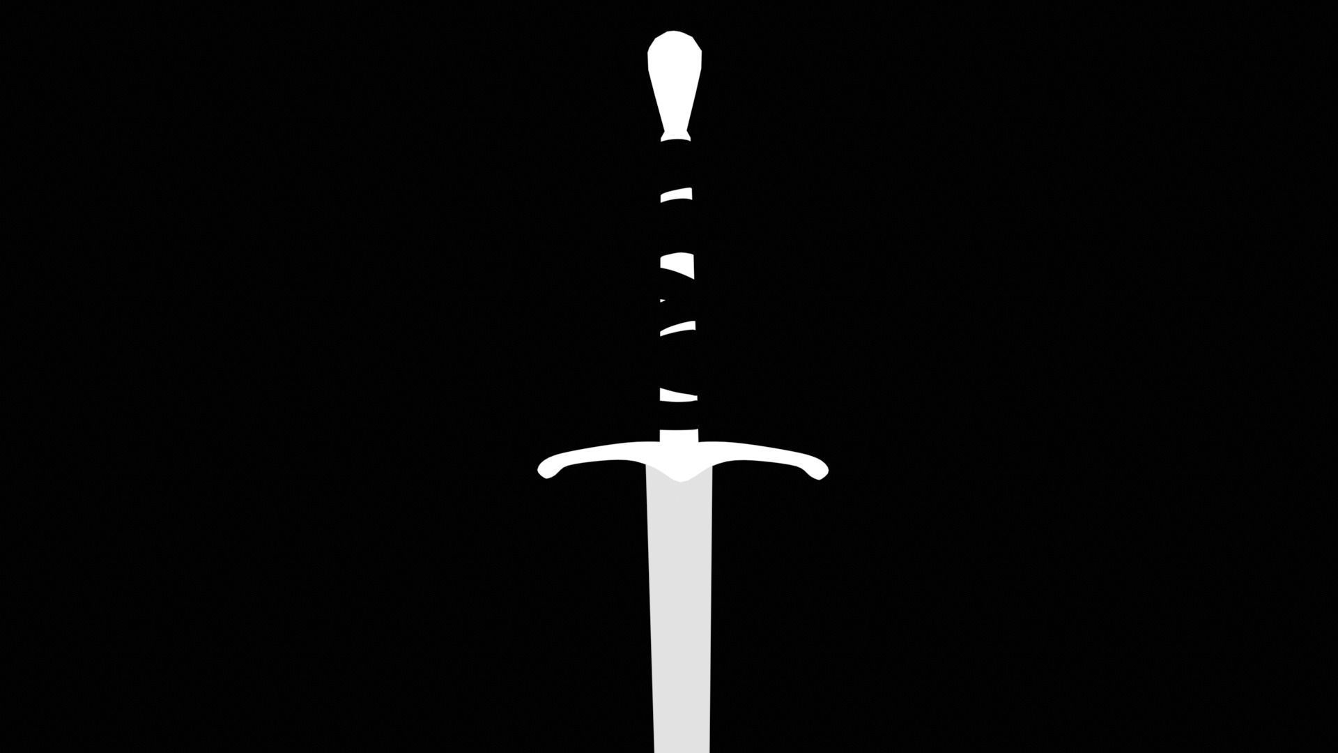 Long Sword with PBR material Game ready Low-poly 3D model_16