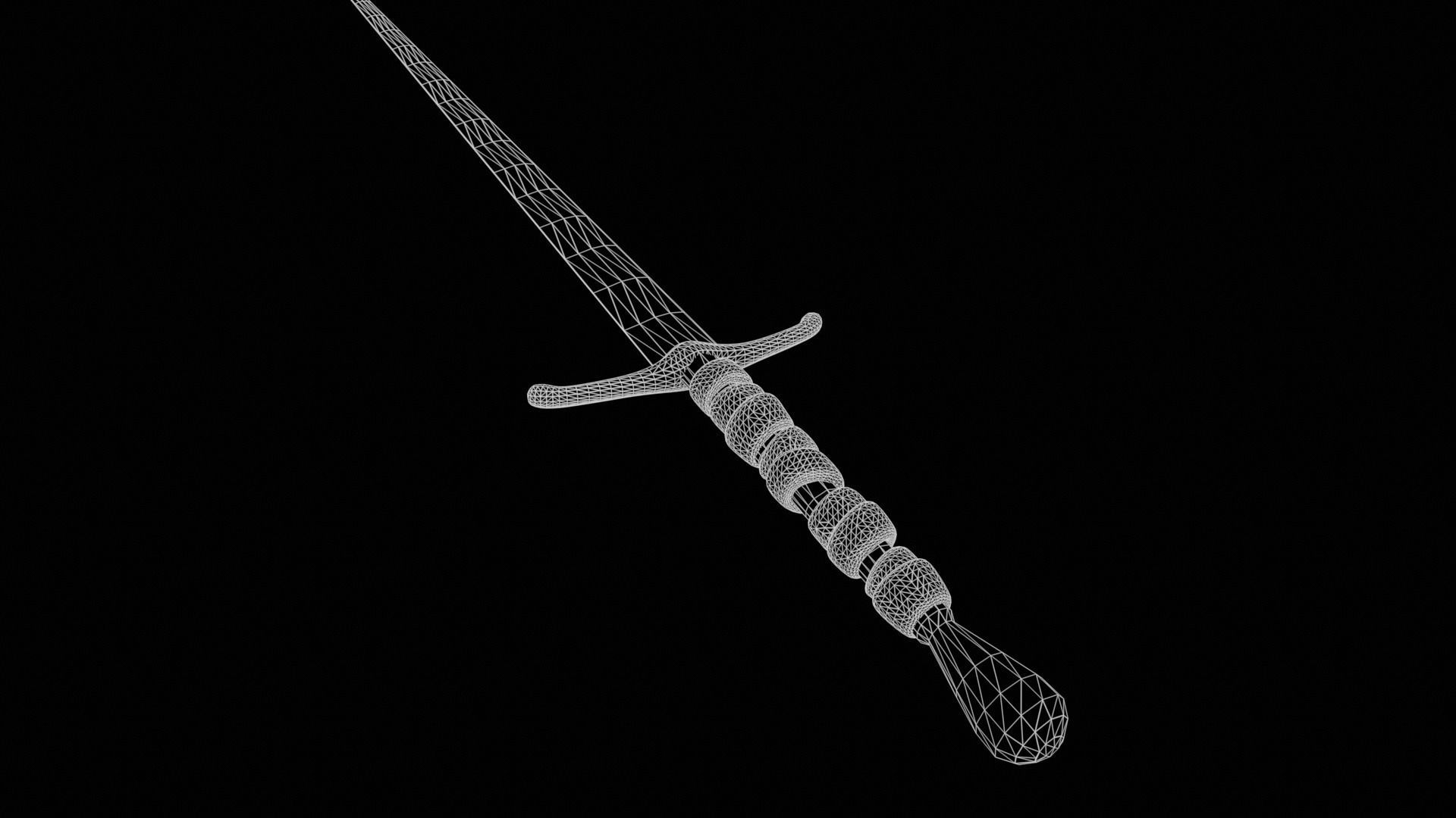 Long Sword with PBR material Game ready Low-poly 3D model_38