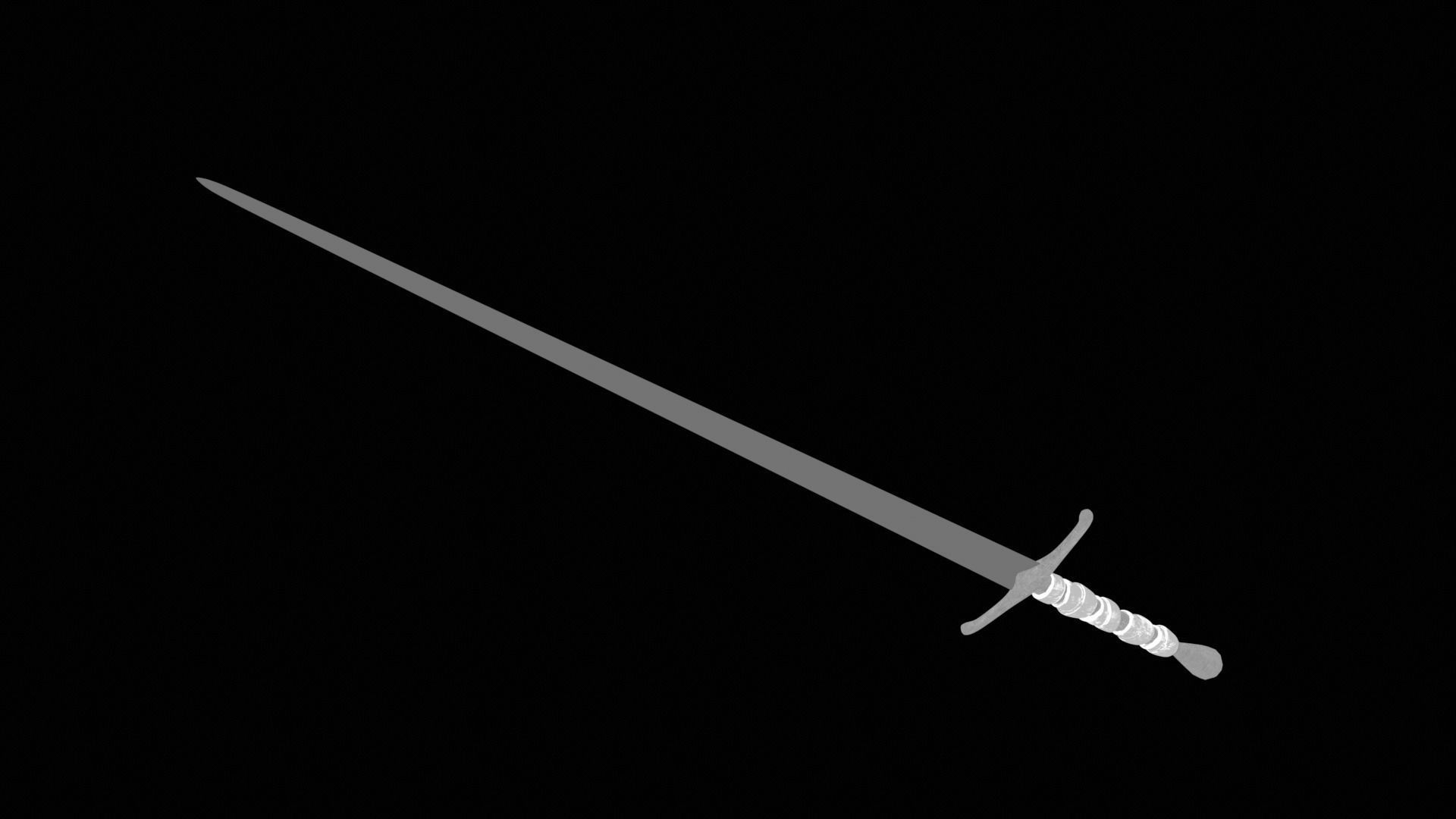 Long Sword with PBR material Game ready Low-poly 3D model_35