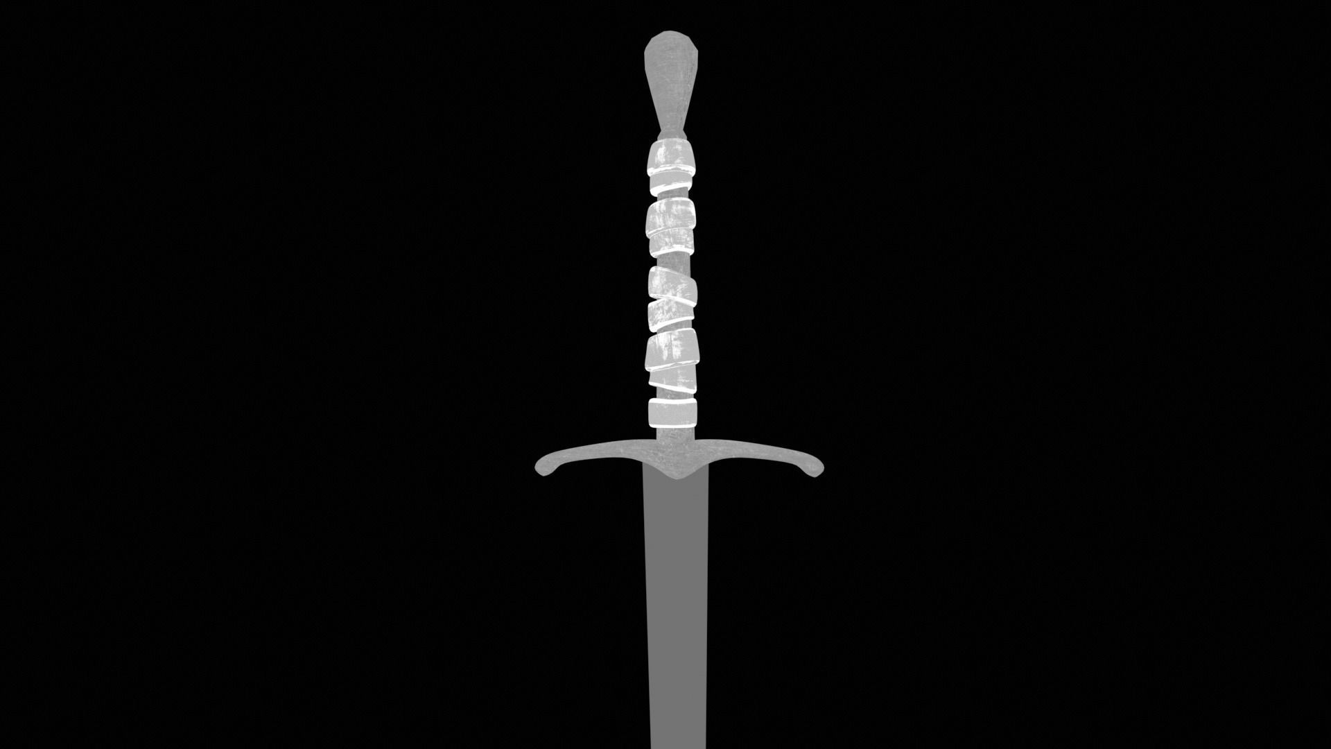 Long Sword with PBR material Game ready Low-poly 3D model_32