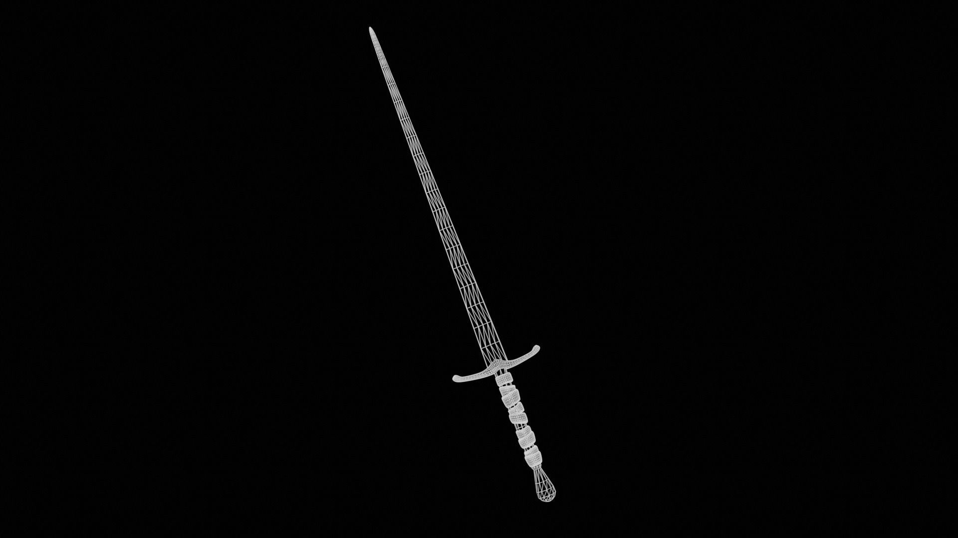 Long Sword with PBR material Game ready Low-poly 3D model_42
