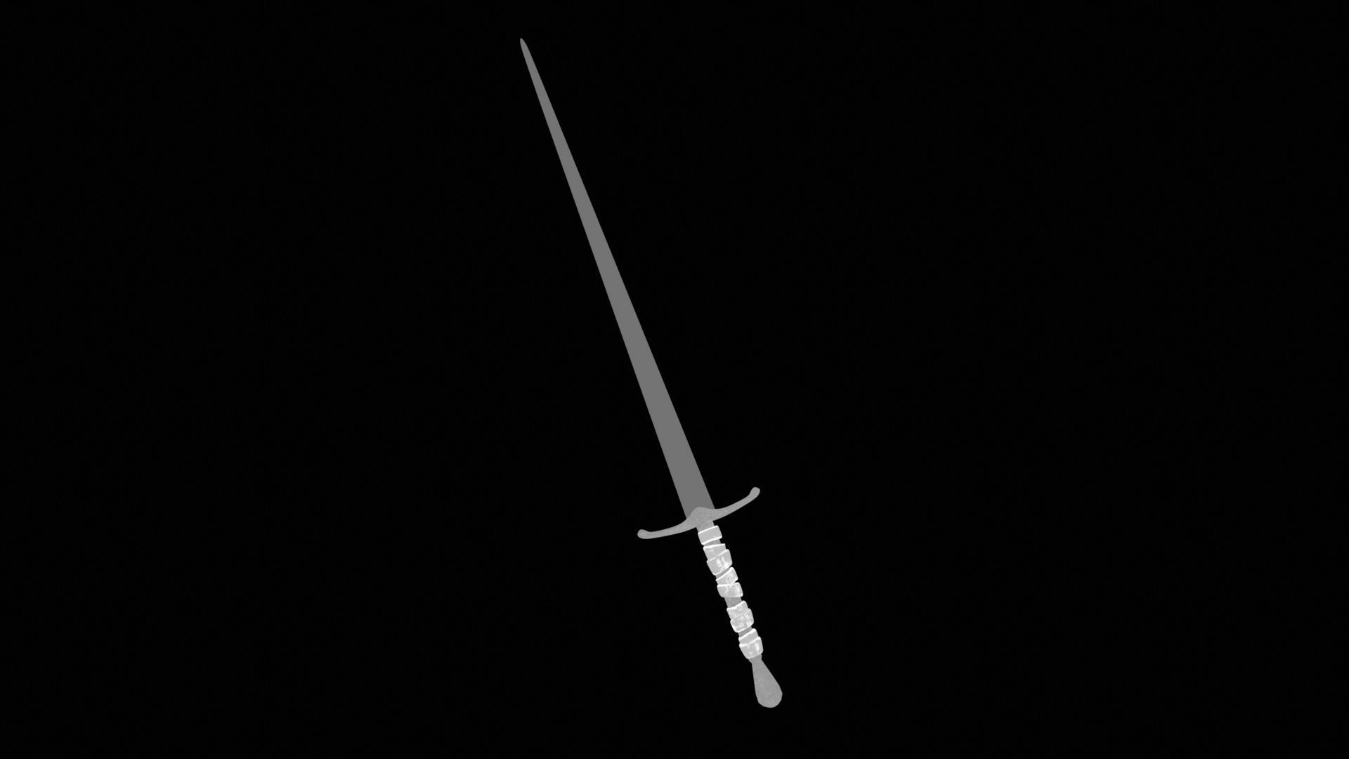 Long Sword with PBR material Game ready Low-poly 3D model_34