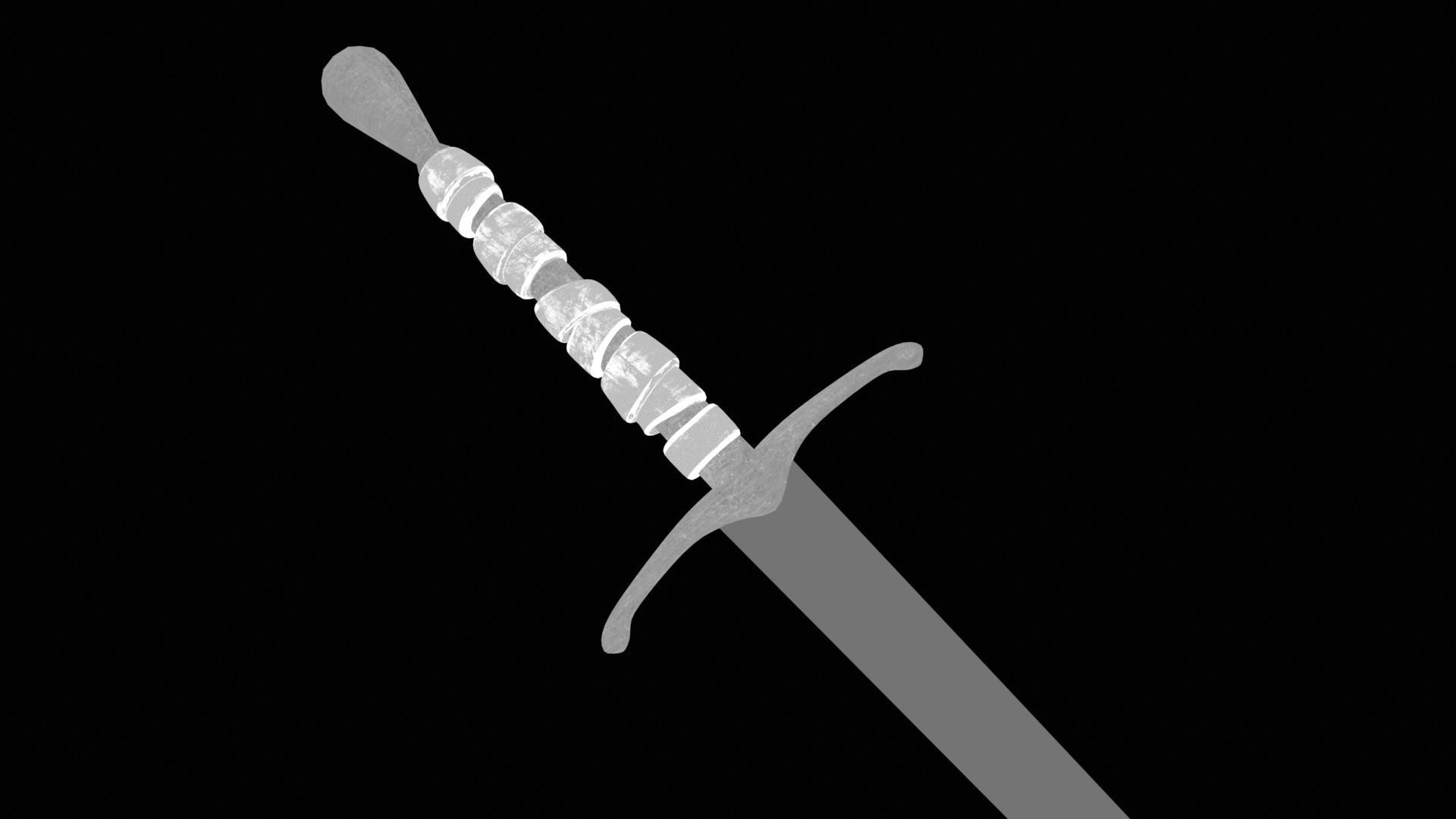 Long Sword with PBR material Game ready Low-poly 3D model_29