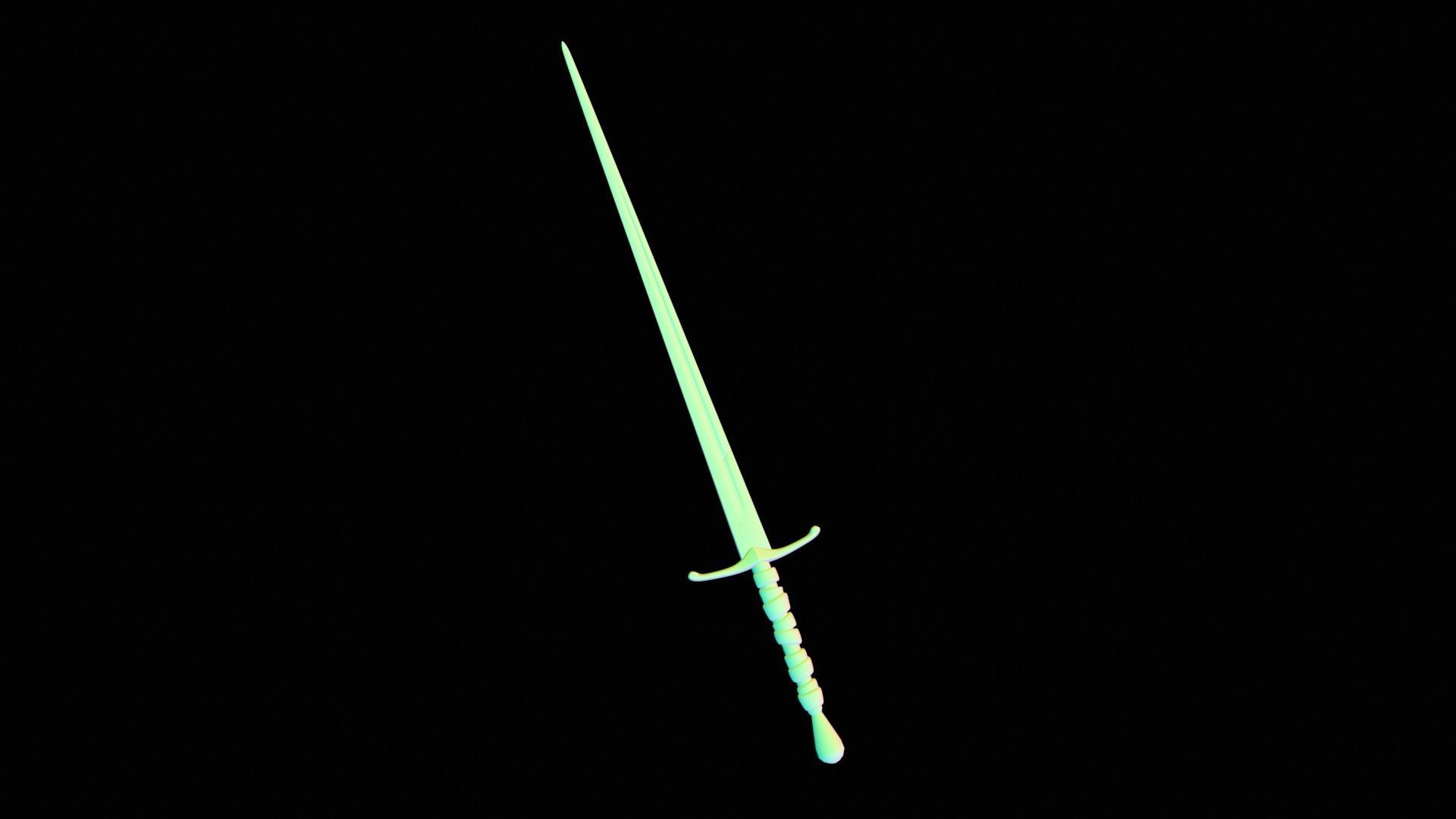 Long Sword with PBR material Game ready Low-poly 3D model_26