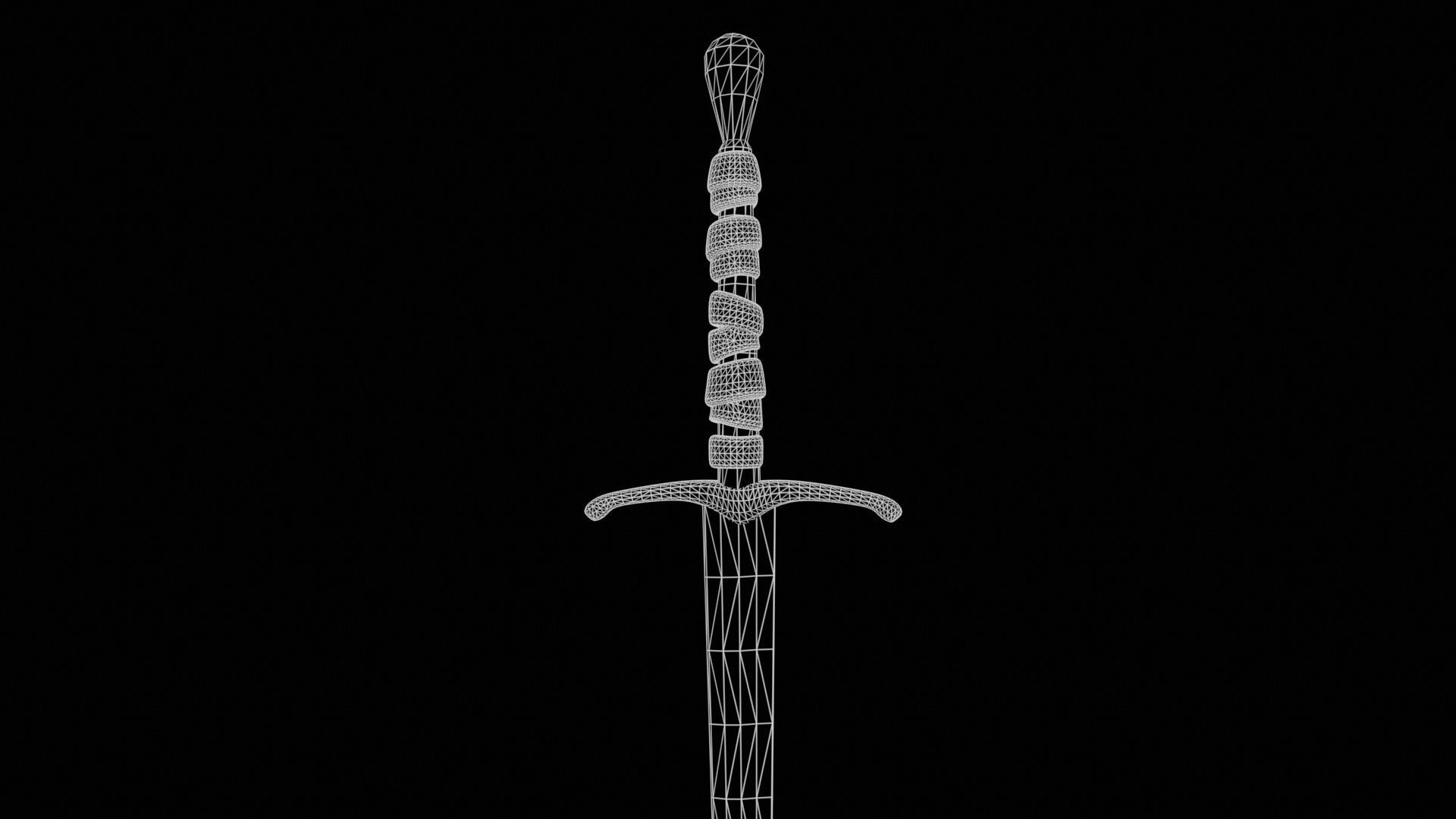 Long Sword with PBR material Game ready Low-poly 3D model_40